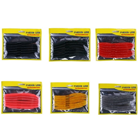 ROBOT-GXG 6pcs/set 14cm Earthworm Fishing Soft Lure Arrificial Worm Plastic Freshwater Fish Fake Bait