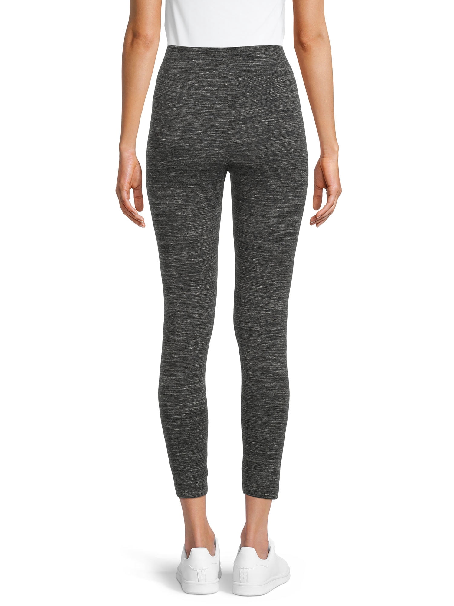Time And Tru Women's High Rise Ankle Knit Leggings, 27" Inseam, Available in 2-Pack