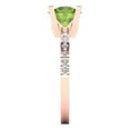 thumbnail image 3 of Solitaire with Accents Engagement Ring for Women - 1.71ct Natural Peridot in 14K Rose Gold Promise Ring, 3 of 6