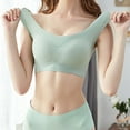 thumbnail image 4 of Ersazi Nursing Bra Plus Size Women's Stretch Plus Size Sports Bra Underwear Yoga Hollow Out Bra Green Xl, 4 of 5