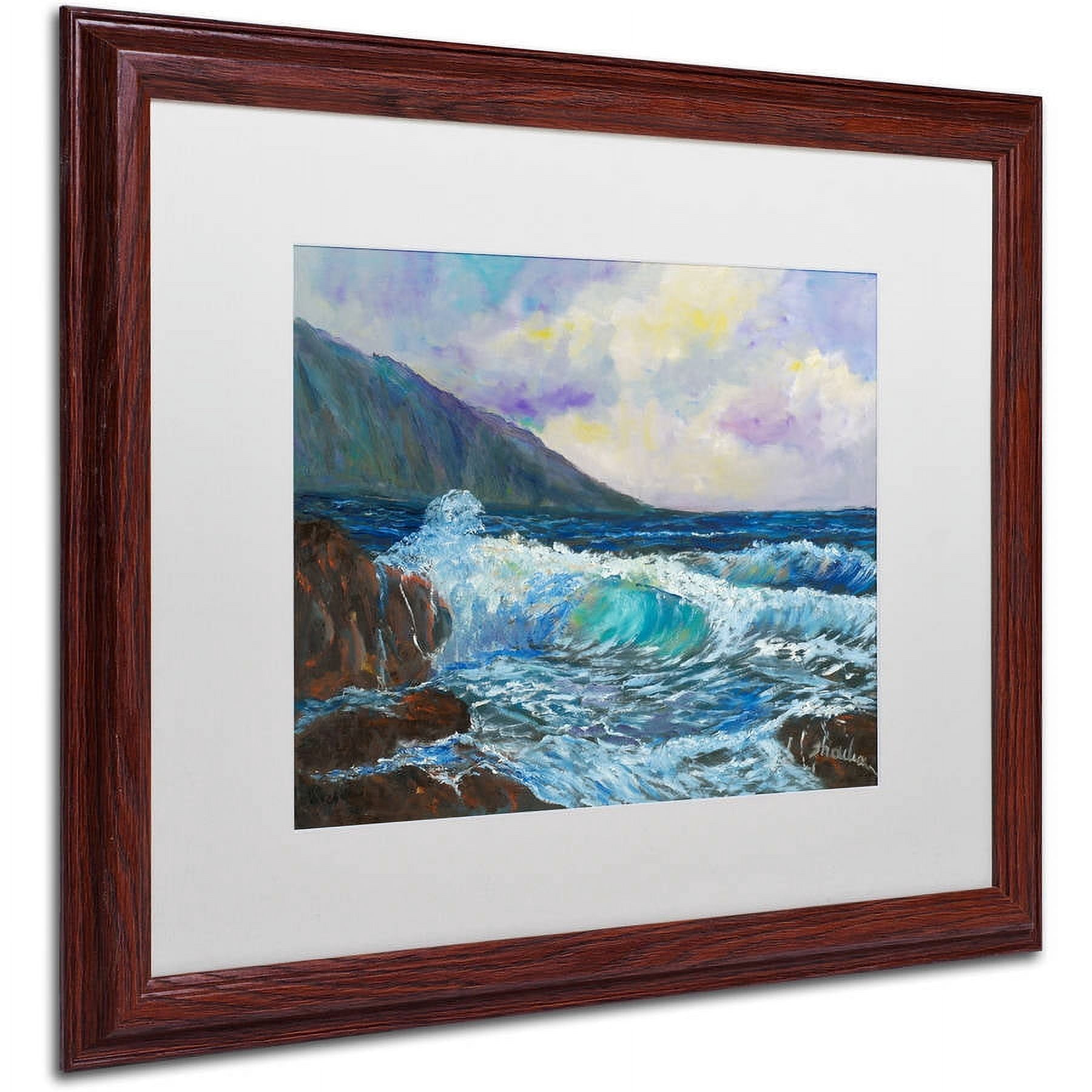 Trademark Fine Art "Maui's Enchanting Seas" Canvas Art by Manor Shadian, White Matte, Wood Frame
