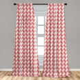 thumbnail image 5 of Ambesonne Coral Curtains, Retro Chevron Pattern, Pair of 28"x95", Coral Dark Coral White, 5 of 5
