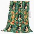thumbnail image 2 of Autumn Pumpkin Dog Floral Pattern, Cozy Pet Portrait Pattern, Warm Flannel Blanket for Living Room and Reading Nook, Dog Lovers Thanksgiving Gift, Pet Lover Home Decor, 2 of 9