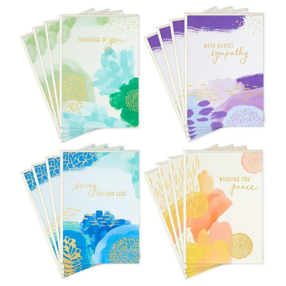 Assportiment de cartes de condoléances – Hallmark – Peintures abstraites à l'aquarelle