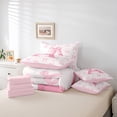 thumbnail image 5 of Pink Bow Bed Set in a Bag 7 Pcs,Initial Letter A Chic Romantic Bedding Set,Princess Style Bowknot Love Hearts Girly Fairy Comforter with Fitted,Flat Sheet,Pillowcase,Pillow Covers,Twin, 5 of 6
