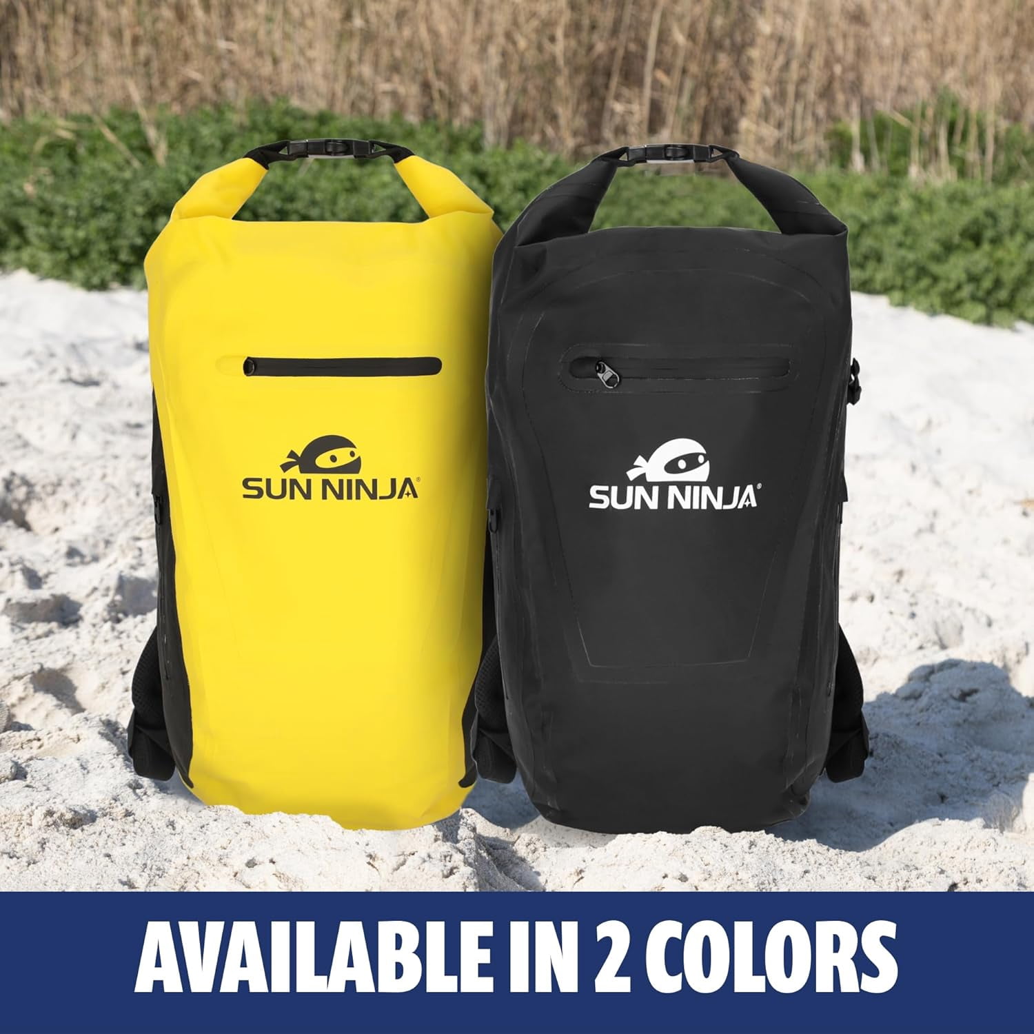 SUN NINJA Dry Bag Backpack, Waterproof Floating Drybag for Kayaking & SUP, Dry Bags Waterproof Backpack for Men & Women, Dry Sack Waterproof Bag, 20L Capacity - Black