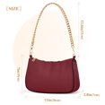 thumbnail image 3 of Ryvnso Dark Red Womens Chain Shoulder Bag Tote Handbags Clutch Hobo Purse with Zipper for Travel, 3 of 7