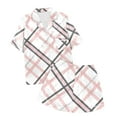 thumbnail image 4 of RMGVDSD Girls Pajama Set 2 Piece Kids Plaid Print Button Down Short Sleeve Shirts Shorts Loungewear Sleepwear With Pockets Girls Pajamas for 4-5 Years, 4 of 4