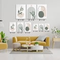 thumbnail image 2 of Set of 3 Sage Green Room Decor Wall Decor Boho Wall Prints Abstract Mid Century Geometric Wall Art Green Botanical Prints Boho Home Office Decor Boho Bedroom Artwork Moss Green Posters 12"x16", 2 of 14