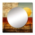 thumbnail image 2 of Designart "Sentimental Sundown Full Moon Ascent" Modern Geometric Gold Large Square Mirror - Square Bedroom Mirror Printed Wall Decor - Modern Square Printed Wall Mirror Art, 2 of 5