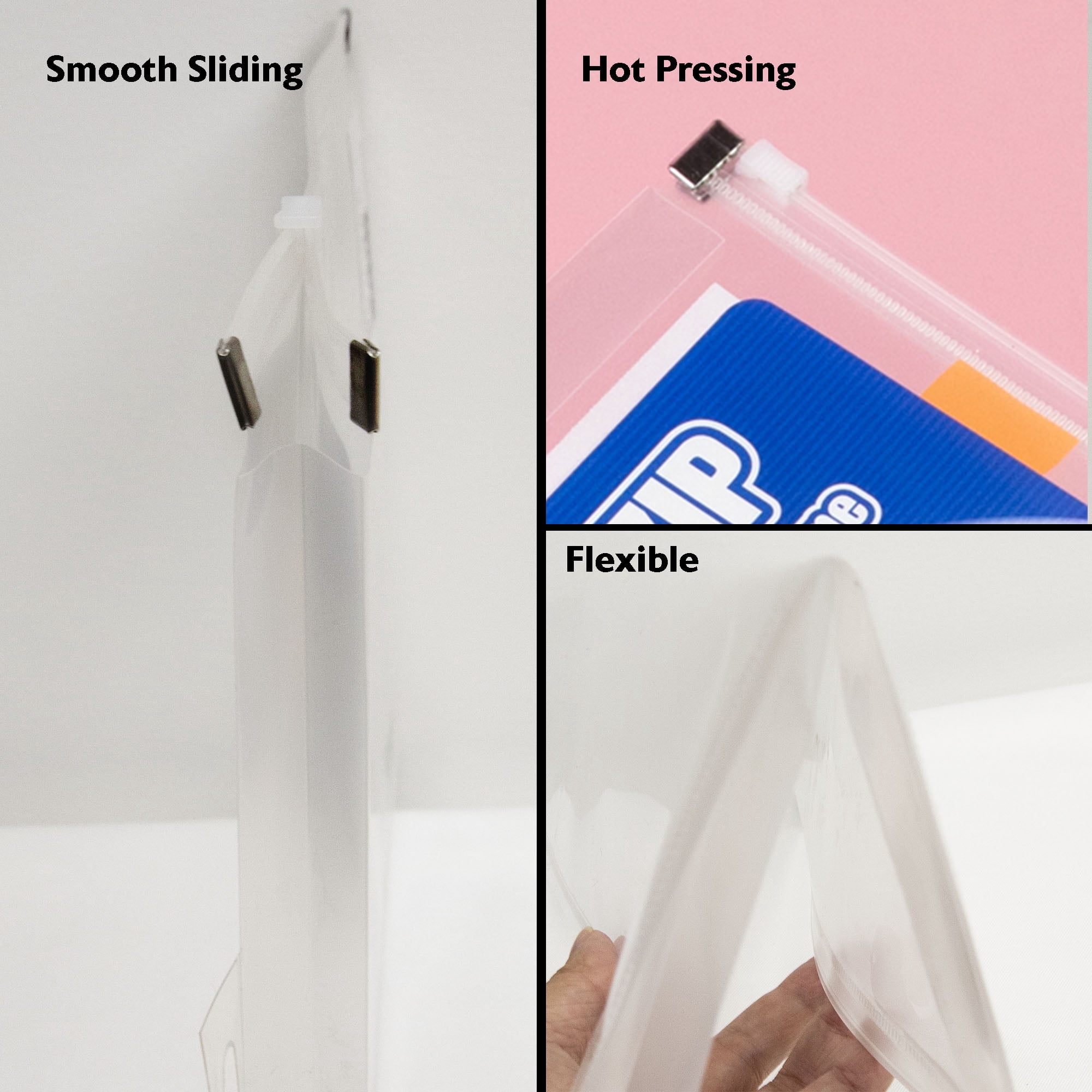 BAZIC Plastic Envelope Poly Envelopes, Clear Folder Zip Closure 24-Pack