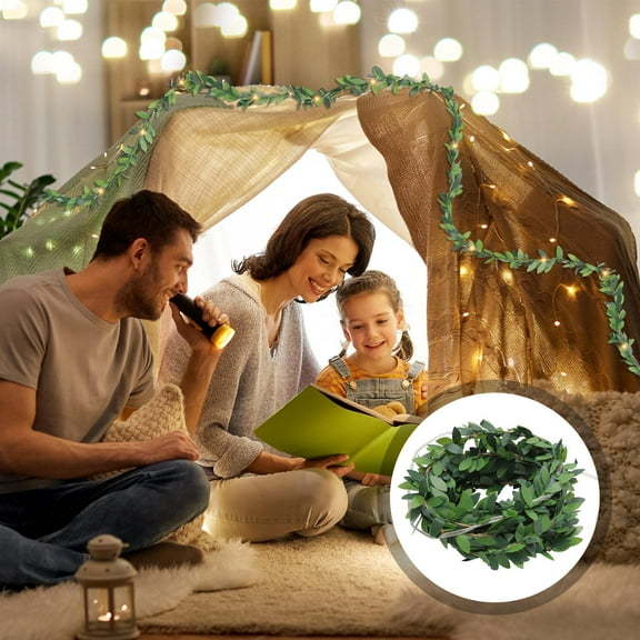 HOOWIFFY Green Leaf String Lights for Bedroom, Party, Wedding, and Festive Decoration with Warm LED Ambiance Lighting