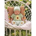 thumbnail image 3 of BemeyourBBs 3Pcs Newborn Baby Boy Girl Avocado Outfit Infant Summer Clothes Short Sleeve Avocado Embroidery Romper Elastic Waist Striped Pants Set Hat, 3 of 8