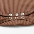 thumbnail image 6 of Newborn Baby Boy Clothes Ribbed Knitted Cotton Short Sleeve Romper +Pants Solid Color Summer Outfits Brown 3-6 Months, 6 of 6