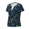 thumbnail image 2 of Naloa Dinosaur Print T-Shirts Short Sleeve V Neck Tees for Women Fashion Tops Trendy Lightweight Soft Casual Summer Outfits Clothes, 2 of 5