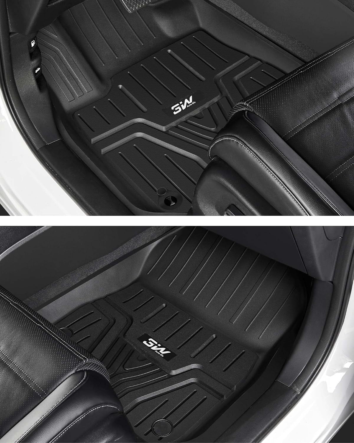 3W Floor Mats & Cargo Liner Fit for Honda CR-V 2023 2024 2025 2026 (Include Hybrid) TPE All Weather,Custom Fit Honda CRV 1st and 2nd Row Floor Liners Set