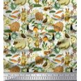 thumbnail image 1 of Soimoi Poly Georgette Fabric Floral,Bird & Animal Cartoon Print Sewing Fabric Yard 52 Inch Wide, 1 of 3