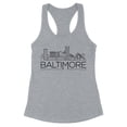 thumbnail image 1 of Skyline Baltimore Maryland Tank Top Fitted Racerback Women's Small Heather Grey, 1 of 5