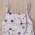 thumbnail image 6 of XXWXYD Toddler Girls Independence Day Patriotic Romper American Flag Jumpsuit with Spaghetti Straps Stars Design Summer Adjustable Comfortable Holiday Outfit Playwear, 6 of 7