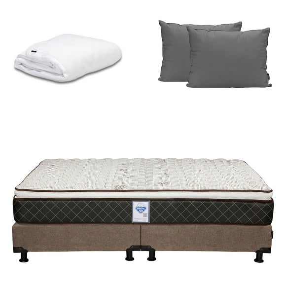 Colchón King Size Minesota + Box + Almohada 2-Pack + Protector Cloud