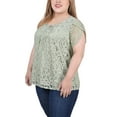 thumbnail image 2 of NY Collection Women's Plus Size Lace Petal Sleeve Top, 2 of 4