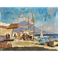 thumbnail image 2 of Konstantin Ivanovich Gorbatov 18x15 Black Ornate Wood Framed Double Matted Museum Art Print Titled - View of Naples (1925), 2 of 5