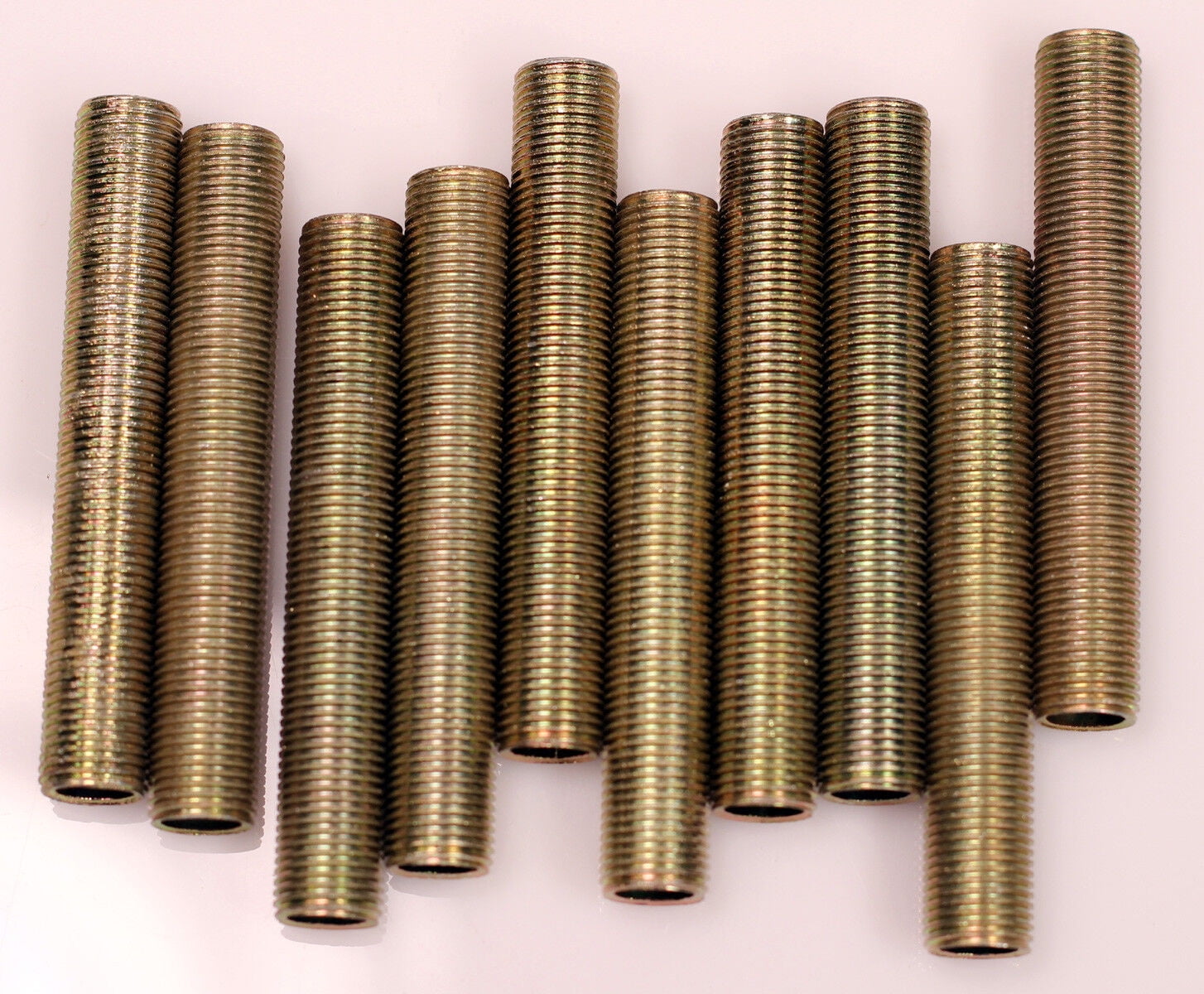 Steel All Thread Lamp Pipe Nipples, 2.5 In, 1/8IP Standard Lamp Pipe