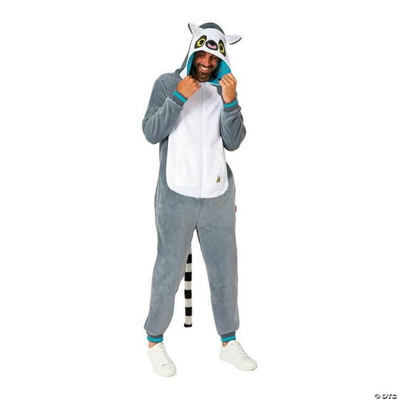 OppoSuits Adults' Onesies Lemur Onesie - L Grey