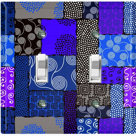 Metal Light Switch Plate Cover Safari African Tribal Art Pattern Purple Blue SFR010