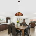 thumbnail image 4 of CHLOE Lighting EMPRESS Tiffany-style Blackish Bronze 3 Light Hanging Pendant 18" Wide, Red And Yellow, 4 of 5