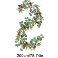 thumbnail image 3 of Guirlande Artificielle de Noël de 6 Pieds avec Pommeaux de Pin et Baies Rouges, Fausse Verdure Réaliste pour Escaliers Guirlande de Pin Artificielle pour Porte d'Entrée, Mur, Fenêtre, Décoration de Noël à la Maison, 3 of 8
