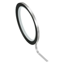 Metalized Polyester Film Tape 3/16 Inch x 55 Yards, Metallic Decor Tape Matte Silver Adhesive Mirror Tape for Walls