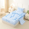 thumbnail image 2 of Erosebridal Letter M Monogrammed Twin Sheet Sets For Kids,Classic Geometric Buffalo Plaid Bedding 3pcs, 2 of 6