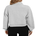 thumbnail image 4 of Women Half Zip Sweatshirts Stand Collar Long Sleeve Pullover Tops, 4 of 5