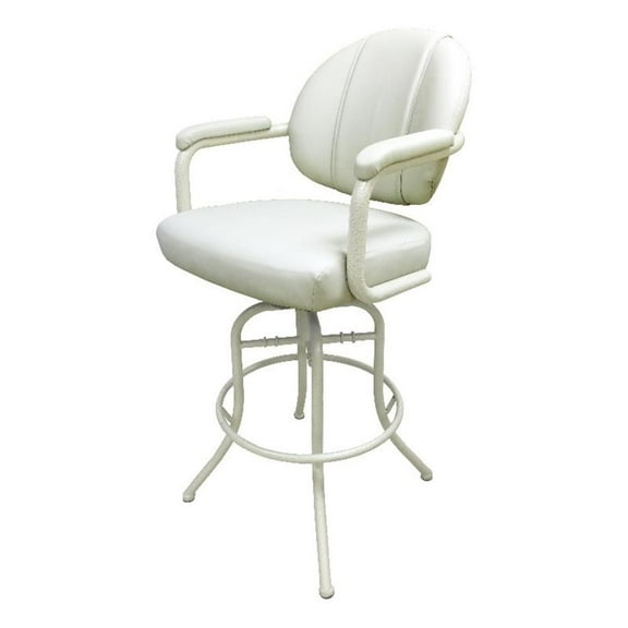 Tobias Designs 30" Vinyl Swivel Tilt Bar Stool in White