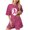 Pink A1, variant on Hrsba 2 Piece Short Set for Women,Print Crew Neck Top with Elastic Waist Shorts No Drawstring No Pocket Summer Outfits