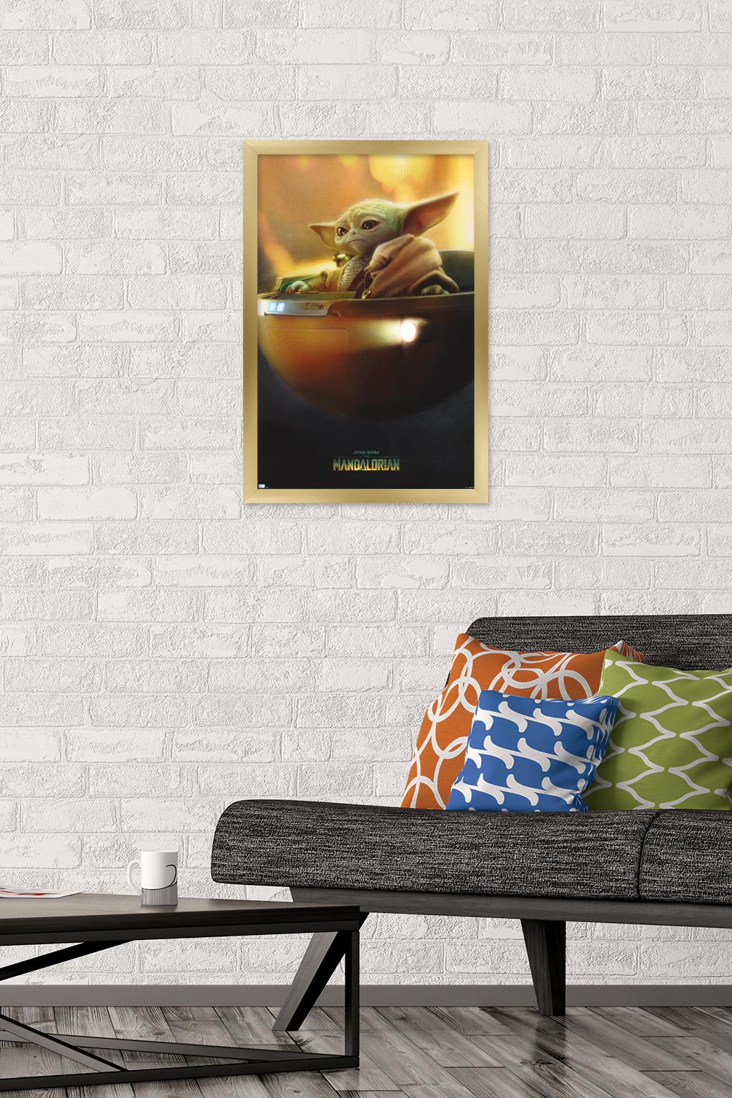 Star Wars: The Mandalorian Season 3 - Grogu in Pod Wall Poster, 14.725" x 22.375" Framed