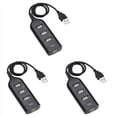 thumbnail image 1 of 3X USB Hub 2.0 Divisor de Concentrador de Alta Velocidad Adaptador de Concentrador USB de 4 Puertos para Computadora PortáTil Receptor Accesorios de Computadora Negro, 1 of 4