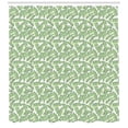 thumbnail image 3 of Banana Leaf Shower Curtain, Banana Leaf Tips and Edges Turned Brown and High Exposure Effect, Fabric Bathroom Set with Hooks, 69W X 84L Inches Extra Long, Pale Green Yellow White, by Ambesonne, 3 of 3