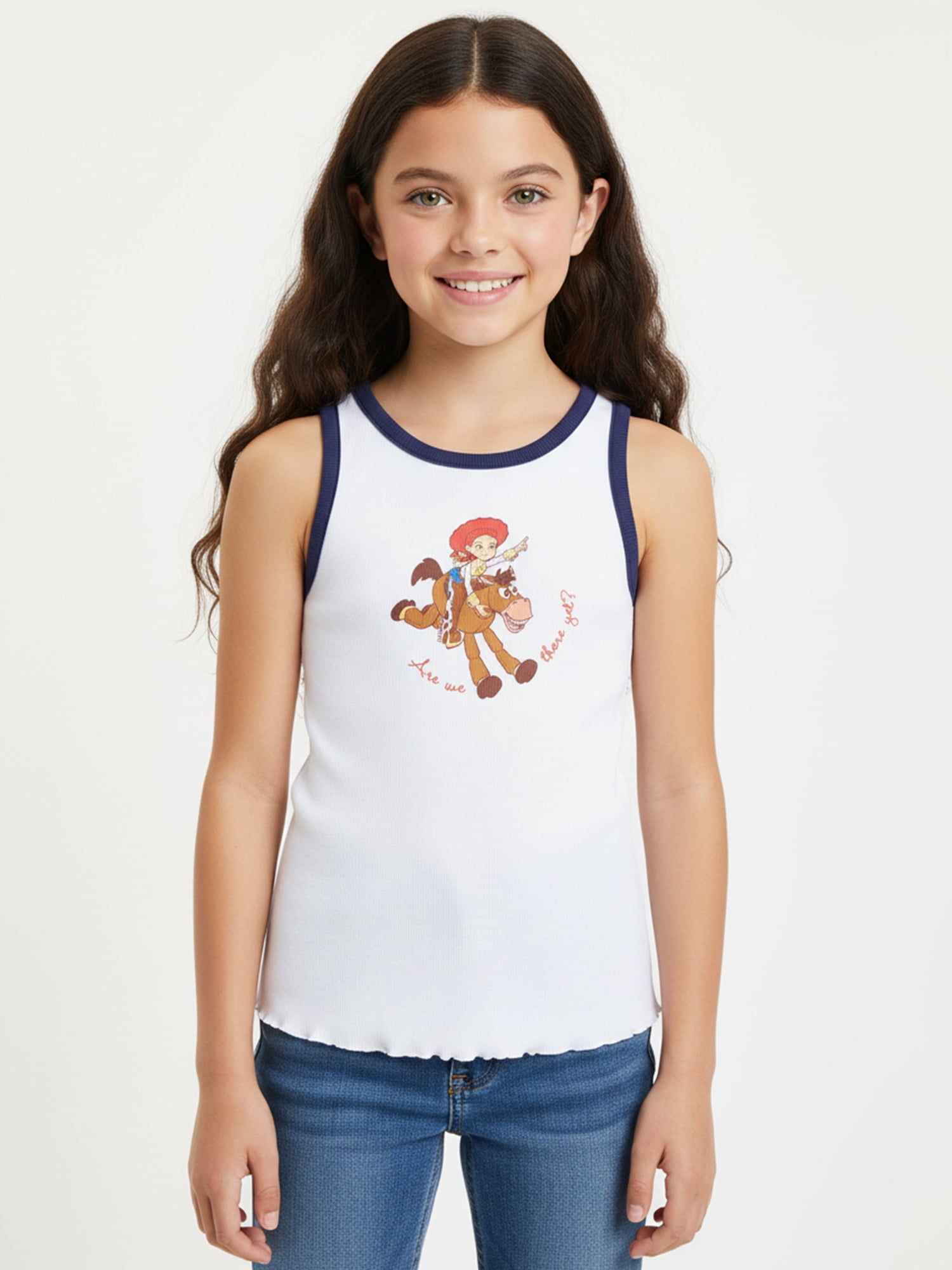 Toy Story Girls Are We There Yet Ringer Graphic Tank Top, Sizes 4-16