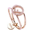 thumbnail image 3 of Fendi F is Fendi Circle Logo Crystal Ring Rose Gold Metal Size Small, 3 of 5