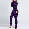 thumbnail image 6 of Women's Long One Piece Pajamas with Drop Seat Butt Flap - Full Zip Up Onesies Jumpsuit Sleepwear, 6 of 6