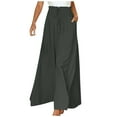 thumbnail image 2 of Babysbule Pants for Women Fashion Summer Casual Solid Drawstring Pocket Elastic Waist Long Wide Leg Pants, 2 of 6