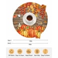 thumbnail image 6 of 13 Inch Round Placemats Set of 6, Thanksgiving Pumpkin Non Slip Heat Insulation PP Table Mats, Orange Red Gold Leaf Brown Wood Washable Place Mats for Kitchen Dining Party Table Decor, 6 of 7