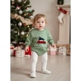 thumbnail image 6 of BemeyourBBs Newborn Baby Boy Girl Christmas Outfits My First Christmas Bubble Romper Sweatshirt Cute Long Sleeve Letter Tree Car Print Bodysuit Fall Winter Xmas Clothes, 6 of 9