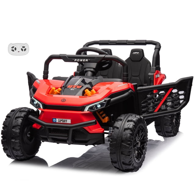VOLTZ TOYS 1 Seater Ride-On Car, 12V 2WD UTV Buggy Electric Car with Parental Remote Control, Working Doors and LED Lights