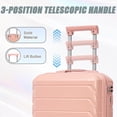 thumbnail image 4 of 2-Piece ABS Spinner Wheel Luggage Set with Combination Lock, Includes 14-Inch Cosmetic Case, Pink, 4 of 17