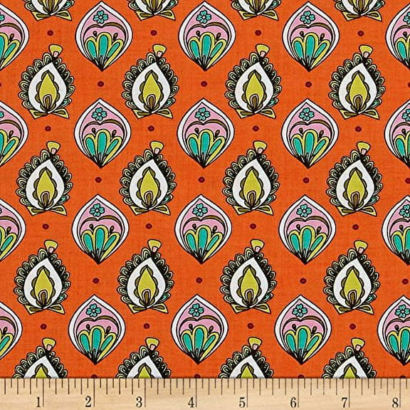 Ink & Arrow Paloma Foulard in Orange Fabric by the Yard