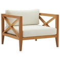 thumbnail image 3 of Modway Northlake 3 Piece Outdoor Patio Premium Grade A Teak Wood Set in Natural White, 3 of 7