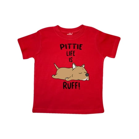 

Inktastic Pittie Life is RUFF! Pit Bull Tan Gift Toddler Boy or Toddler Girl T-Shirt